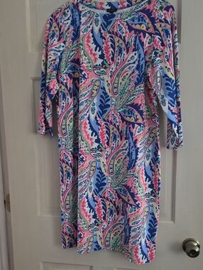 Talbots Pink & Blue Paisley Shift Dress